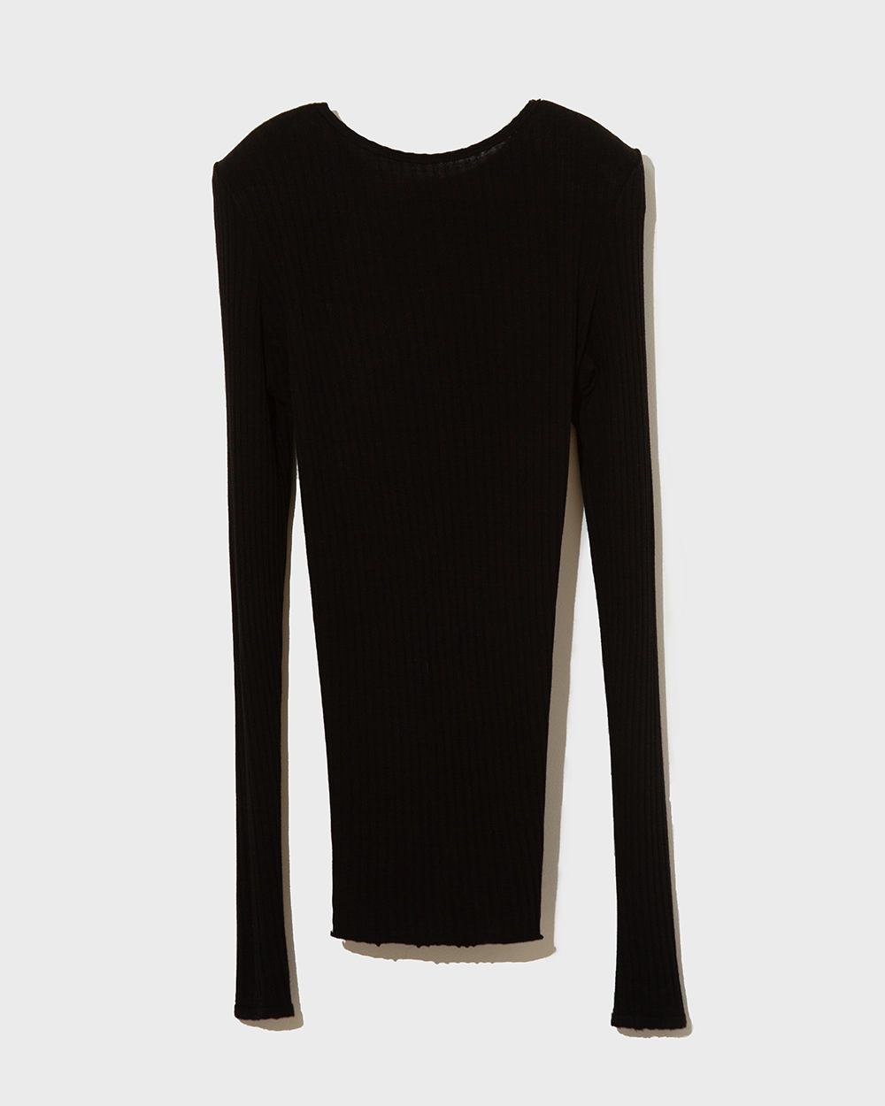 RIBBED SHOULDER PAD LONG SLEEVE DRESS back