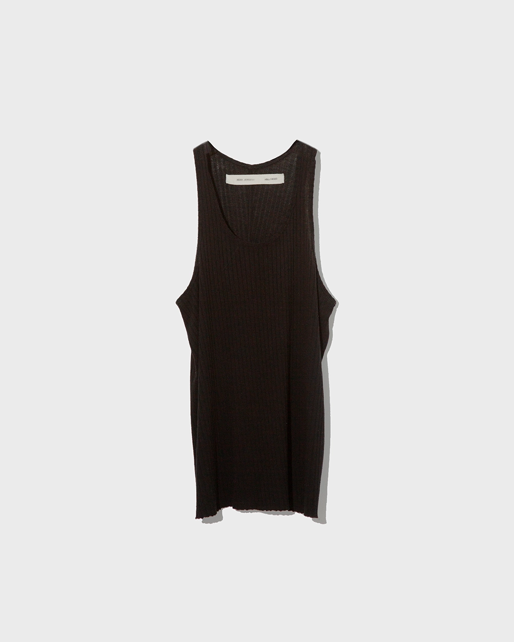 BLACK RIBBED ESSENTIAL TANK front