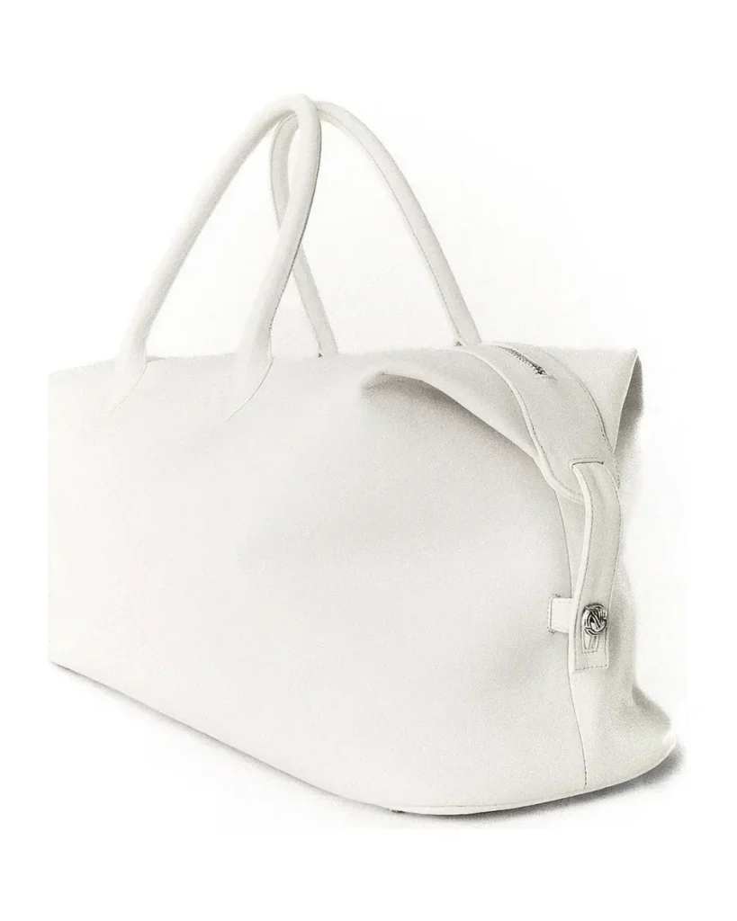 MARY POPPINS BAG white leather angle